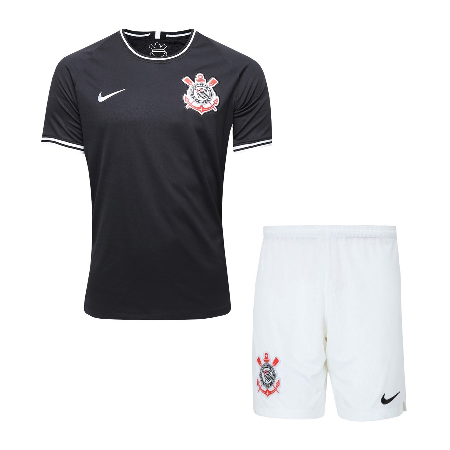 Corinthians Paulista Trikot Auswarts Kinder 2019-20 Schwarz Fussballtrikots Günstig